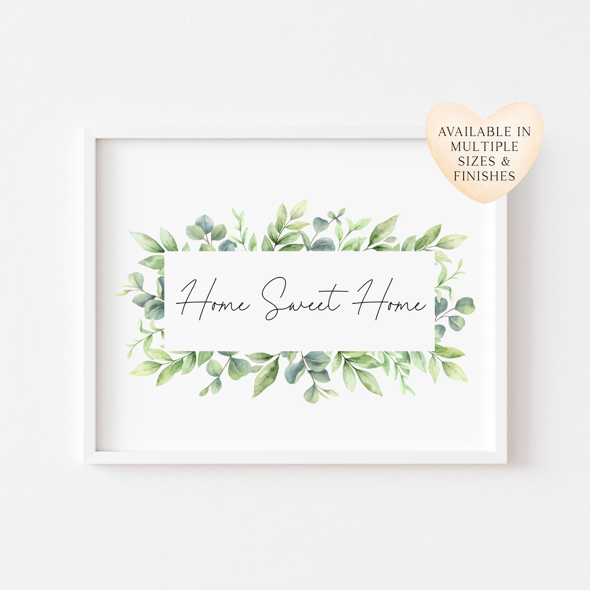 Home Sweet Home green floral landscape unframed wall art poster print