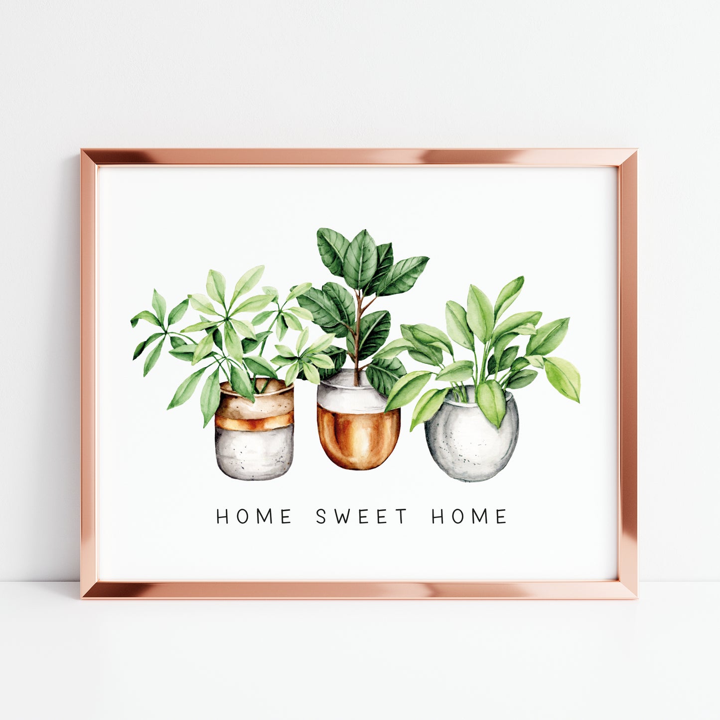 Plant print, Home sweet home succulents cactus landscape Decor (unframed)