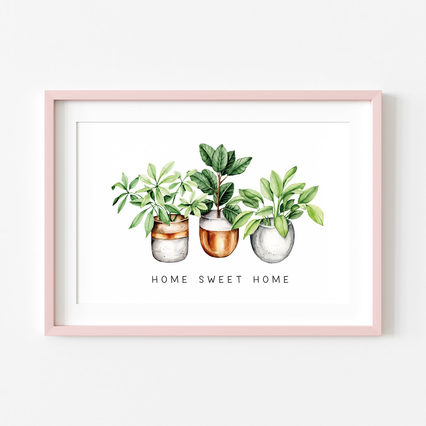 Plant print, Home sweet home succulents cactus landscape Decor (unframed)