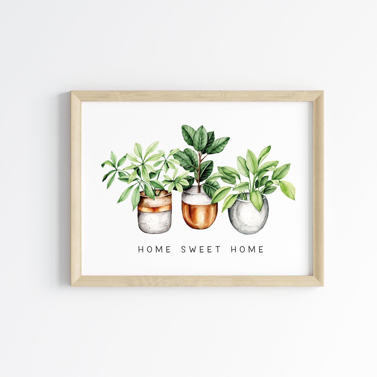 Plant print, Home sweet home succulents cactus landscape Decor (unframed)