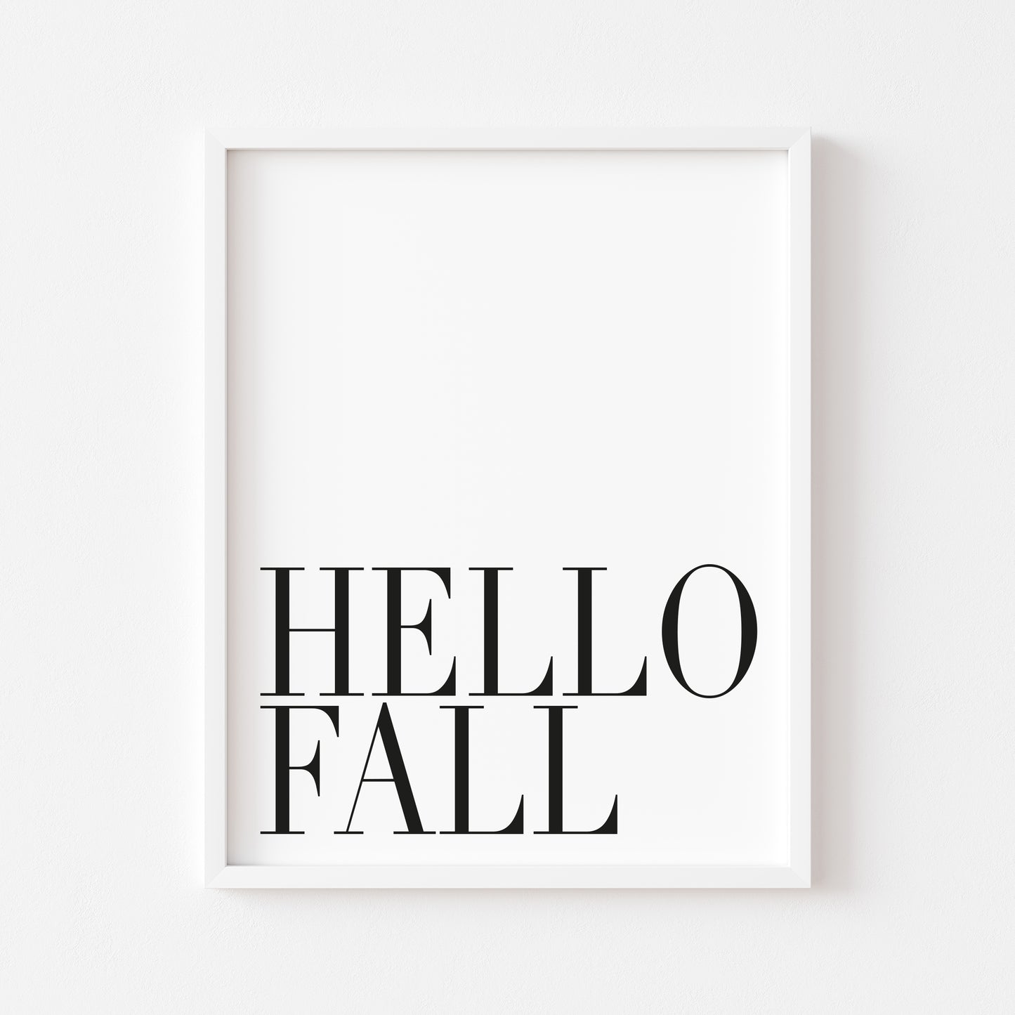 Hello Fall, seasonal fall autumn quote simplistic black & white autumn unframed wall art poster print, autumn home decor autumn quotes