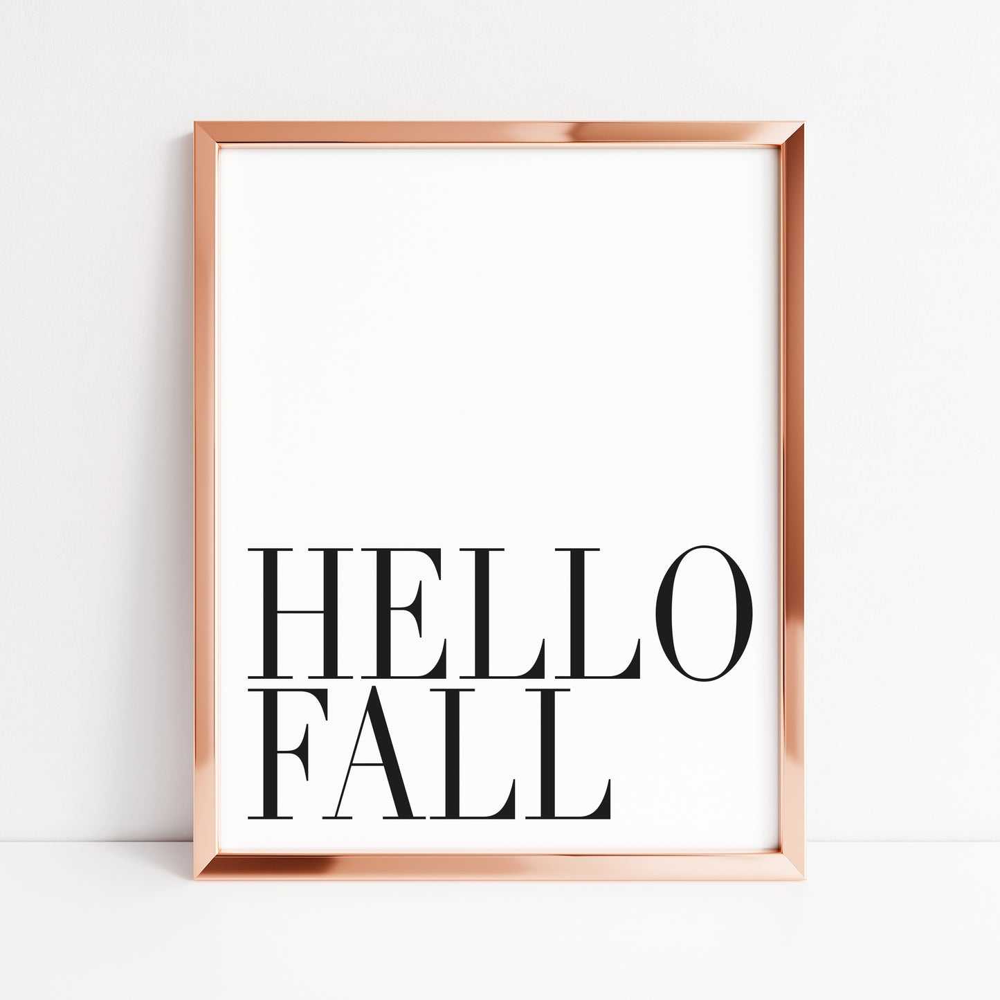 Hello Fall, seasonal fall autumn quote simplistic black & white autumn unframed wall art poster print, autumn home decor autumn quotes