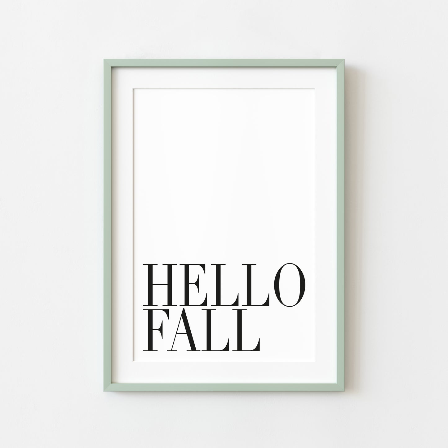 Hello Fall, seasonal fall autumn quote simplistic black & white autumn unframed wall art poster print, autumn home decor autumn quotes