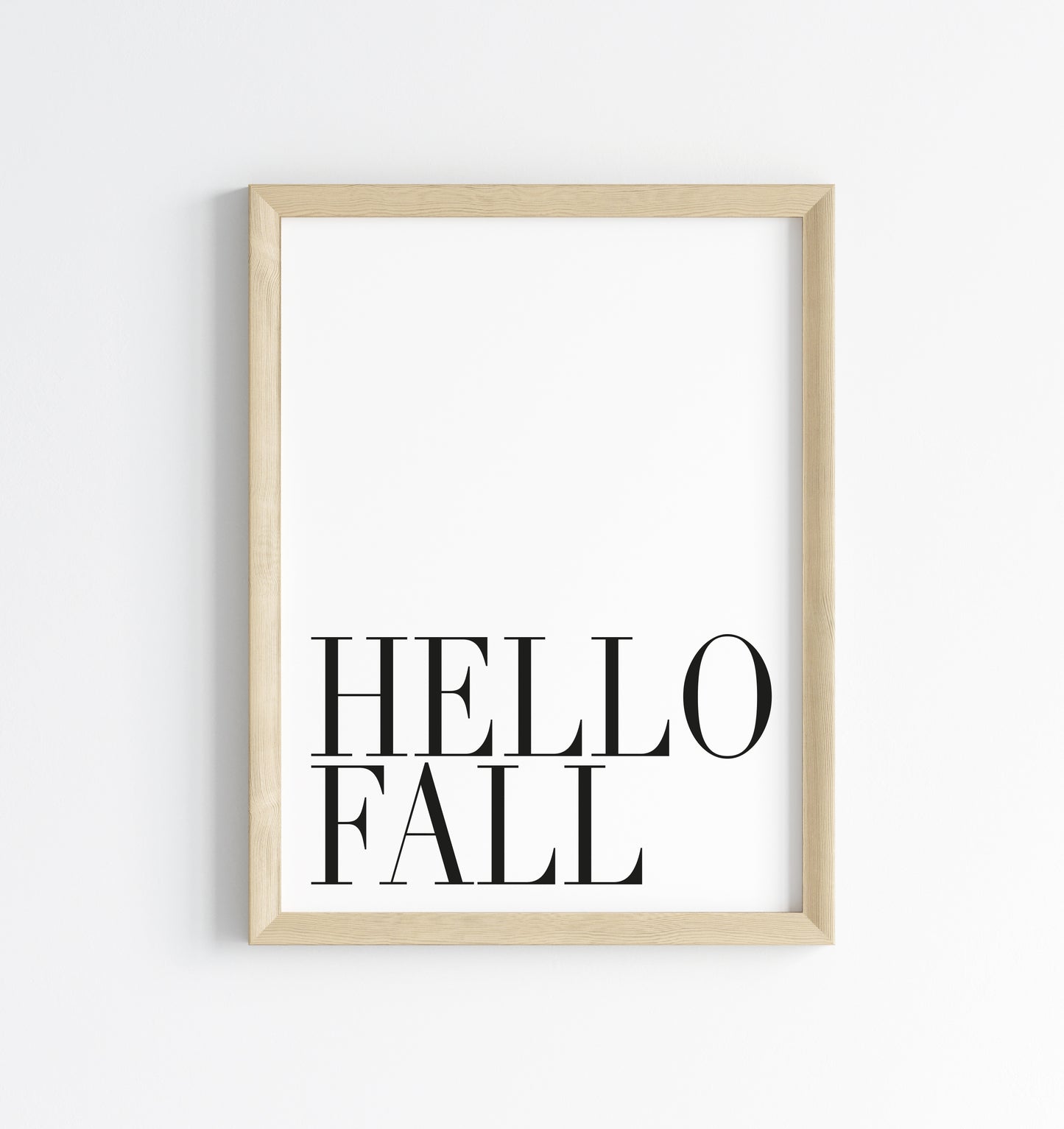 Hello Fall, seasonal fall autumn quote simplistic black & white autumn unframed wall art poster print, autumn home decor autumn quotes