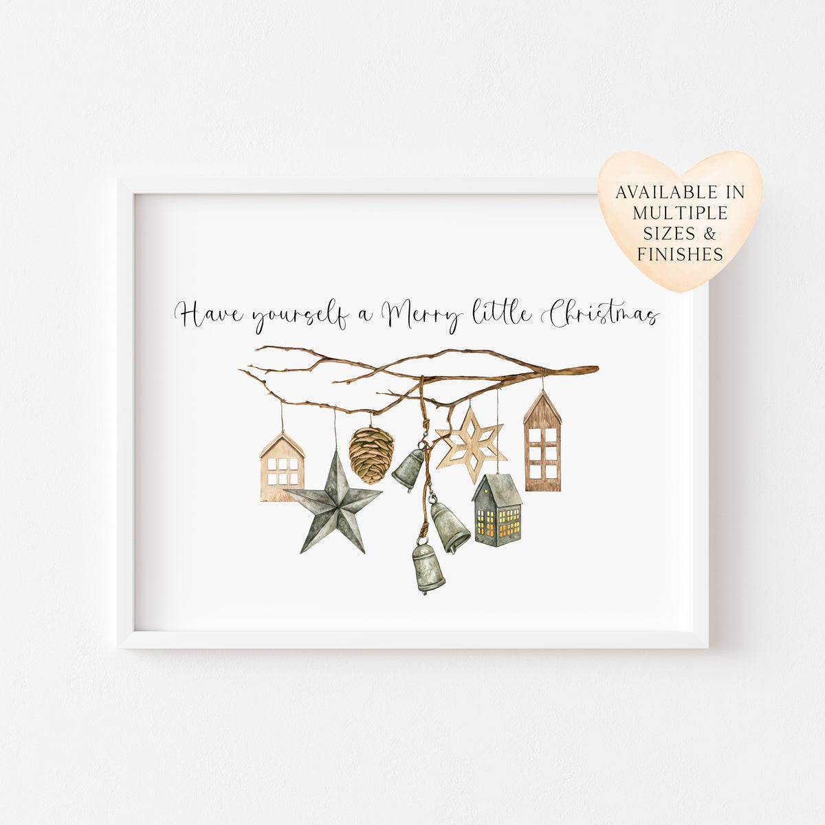 Have yourself a Merry Little Christmas landscape hanging decorations landscape unframed wall art poster print