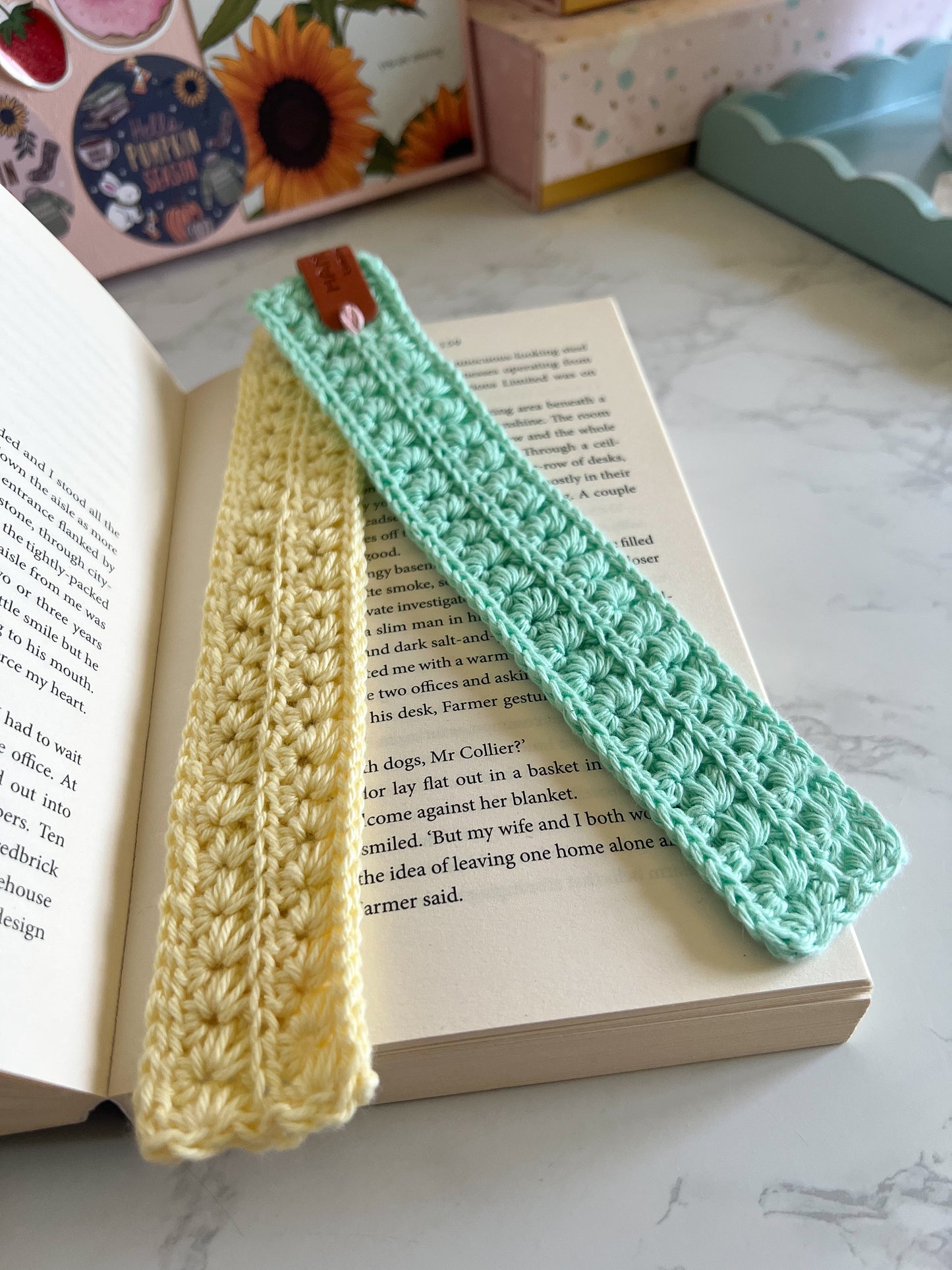 Handmade Cotton Crochet Bookmarks, gifts for book lovers