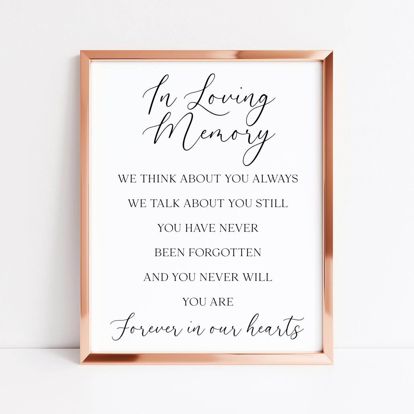 Wedding memorial print, In loving memory unframed wall art poster