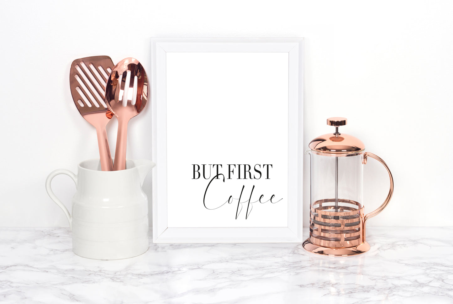 But first Coffee print, kitchen coffee station home unframed wall art poster print