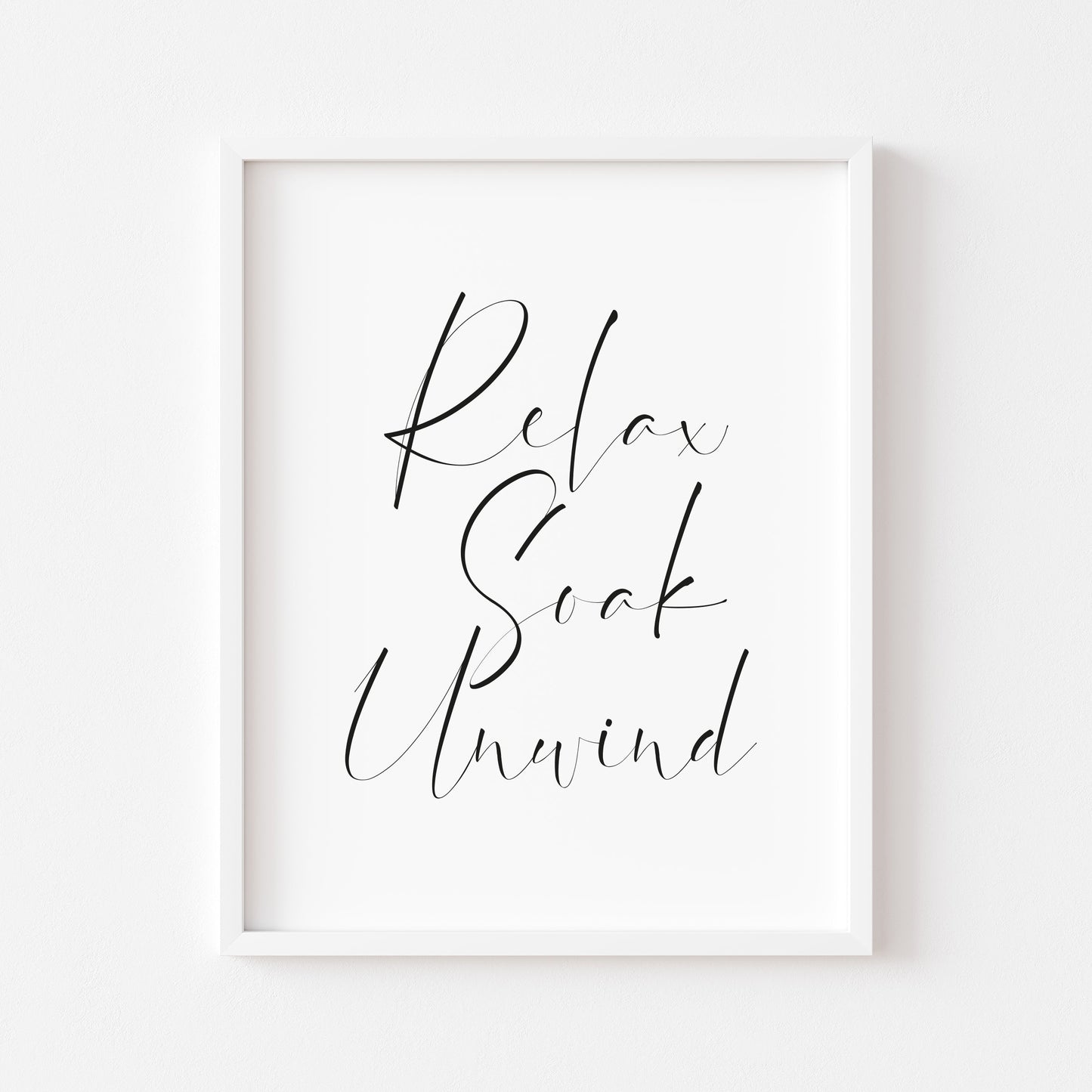Bathroom print, relax soak unwind bathroom wash room unframed wall art poster print
