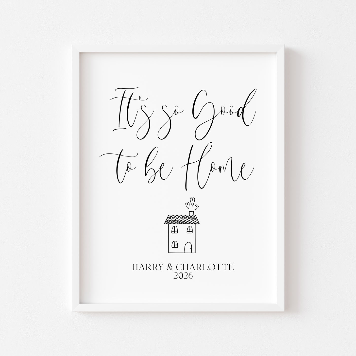 Personalised Home Print, family so good to be home names & date wall art (unframed)