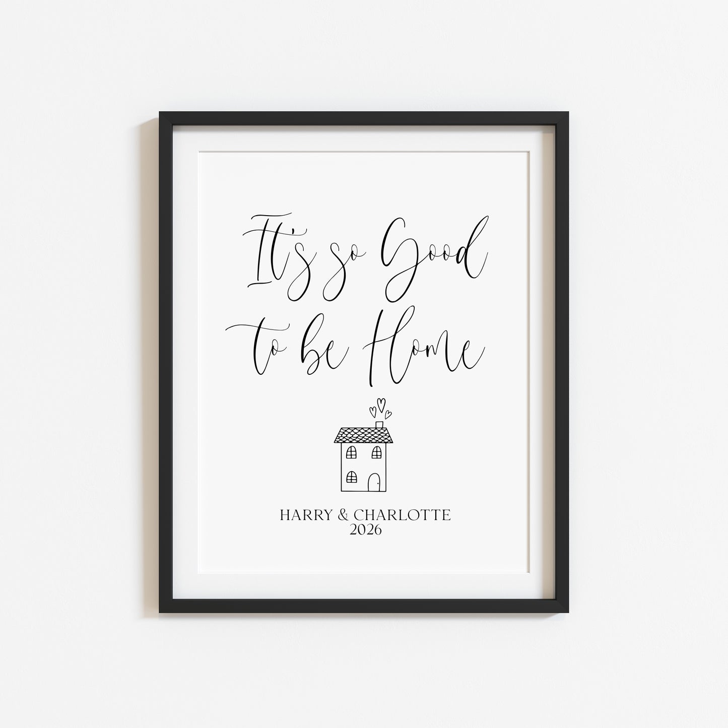 Personalised Home Print, family so good to be home names & date wall art (unframed)