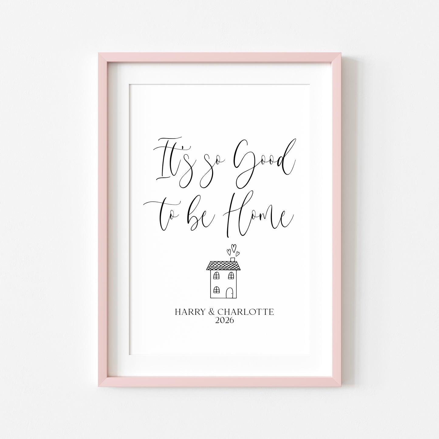 Personalised Home Print, family so good to be home names & date wall art (unframed)
