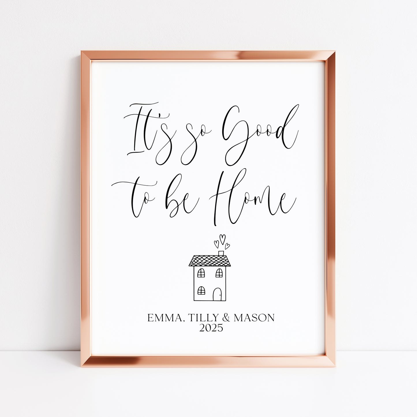 Personalised Home Print, family so good to be home names & date wall art (unframed)