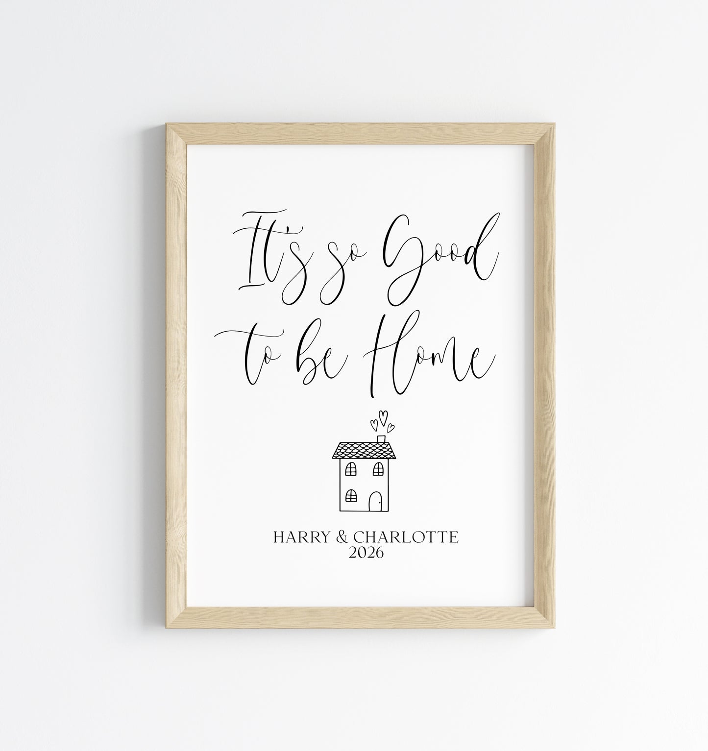 Personalised Home Print, family so good to be home names & date wall art (unframed)