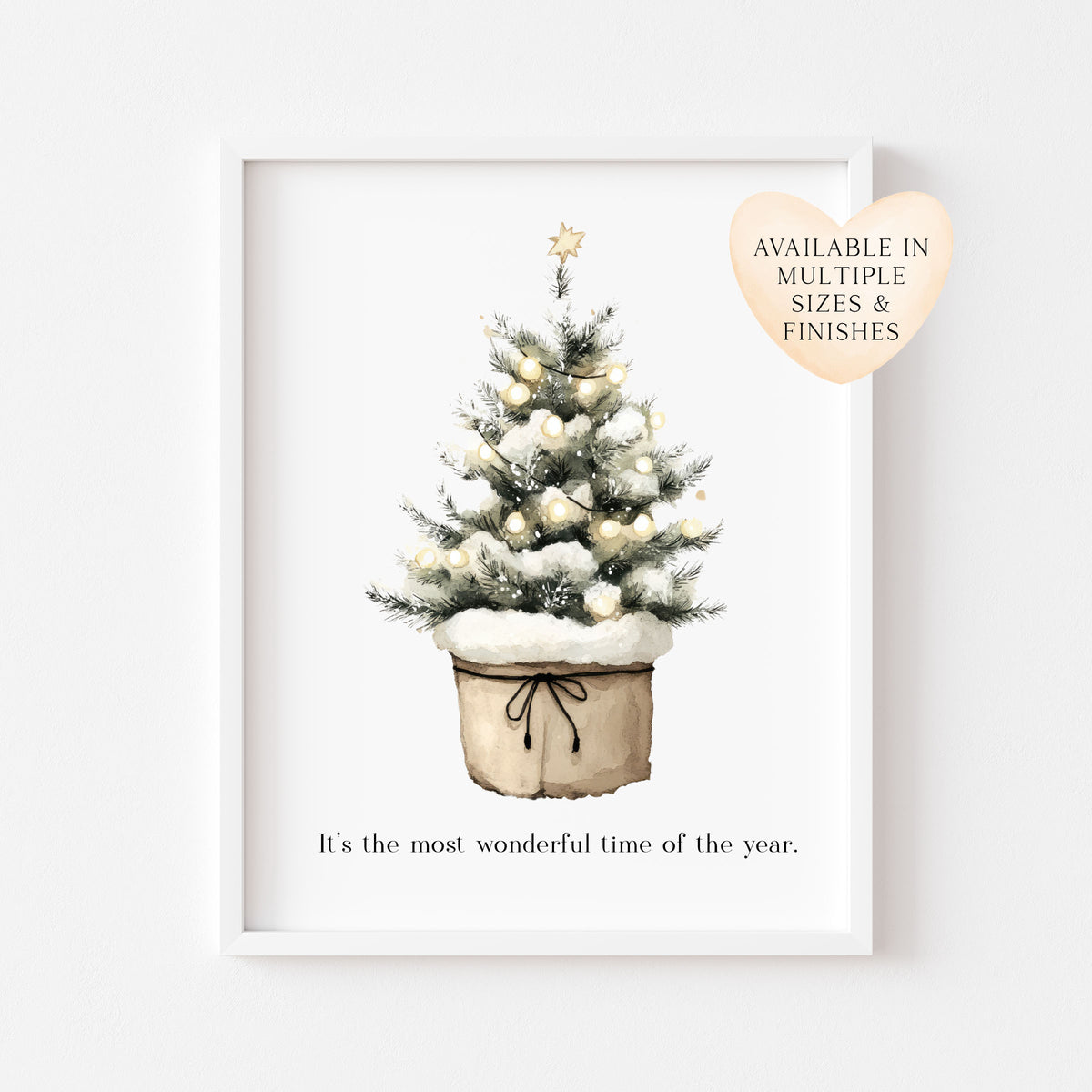 It's the most wonderful time of the year xmas Christmas tree seasonal Christmas winter unframed wall art poster print