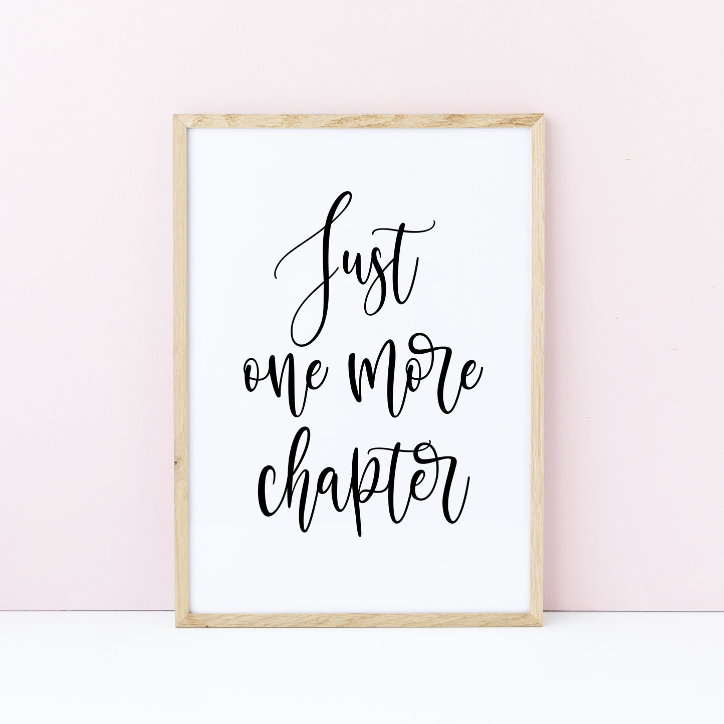 Book print, Just one more chapter quote script reading lover Wall Art (unframed)