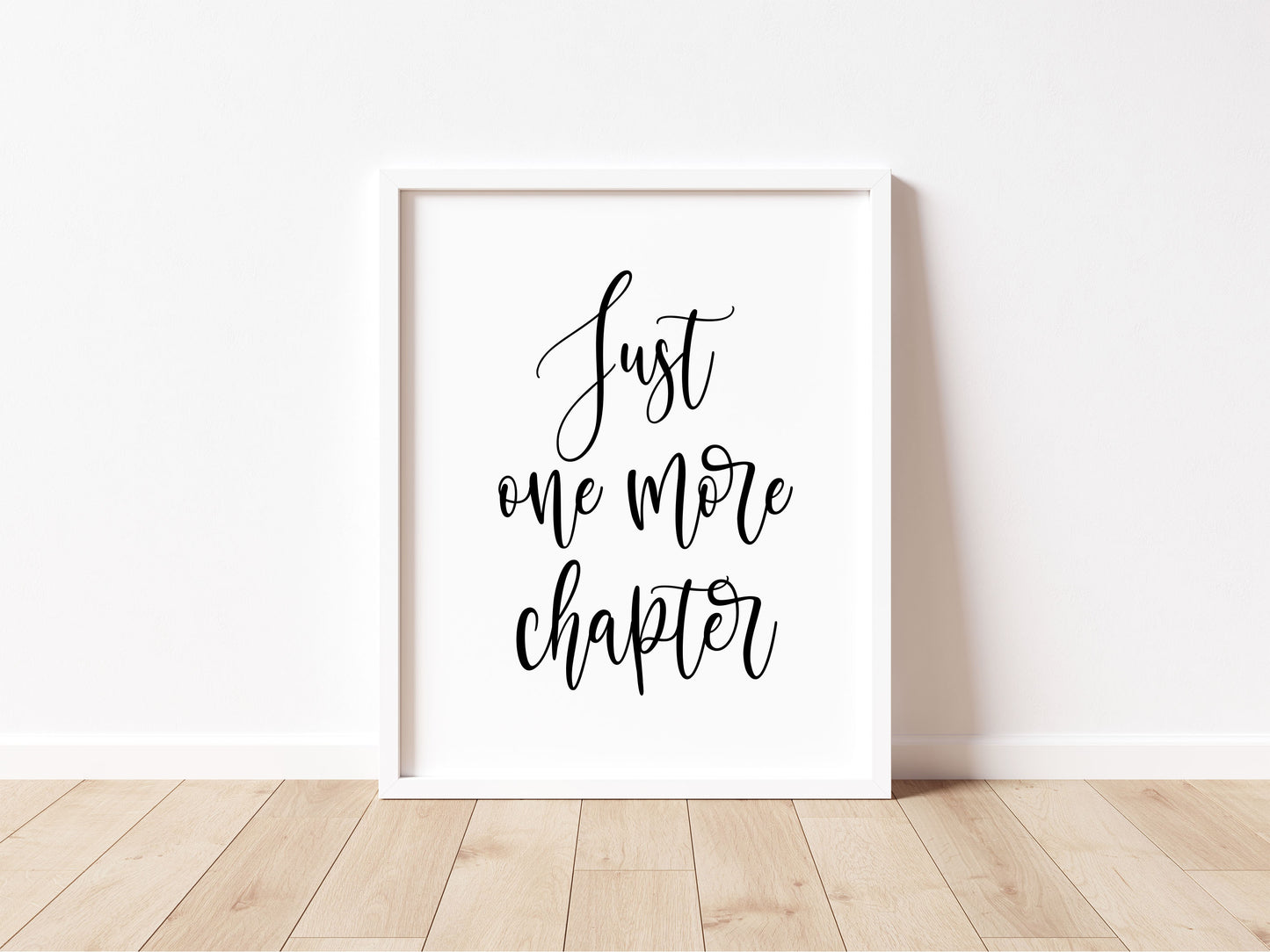 Book print, Just one more chapter quote script reading lover Wall Art (unframed)