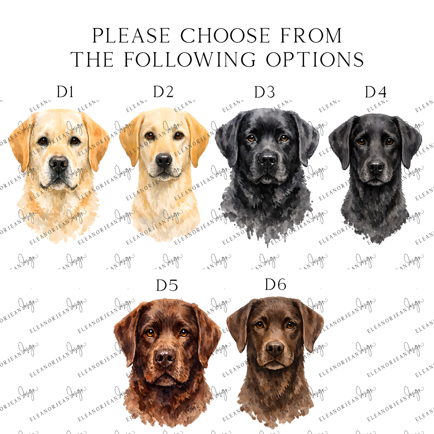 Personalised Labrador Retriever Print Custom Name Pet portrait - 3 colours, unframed wall art