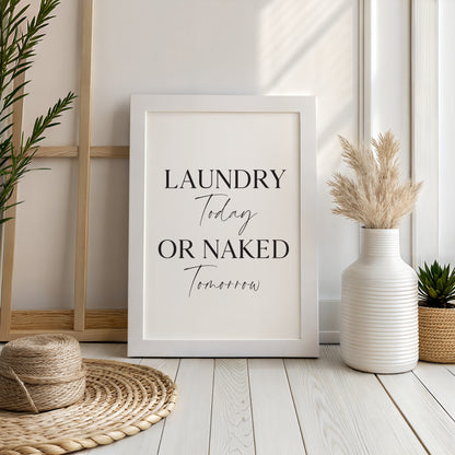 Laundry print Laundry today or naked tomorrow kitchen utility unframed wall art poster