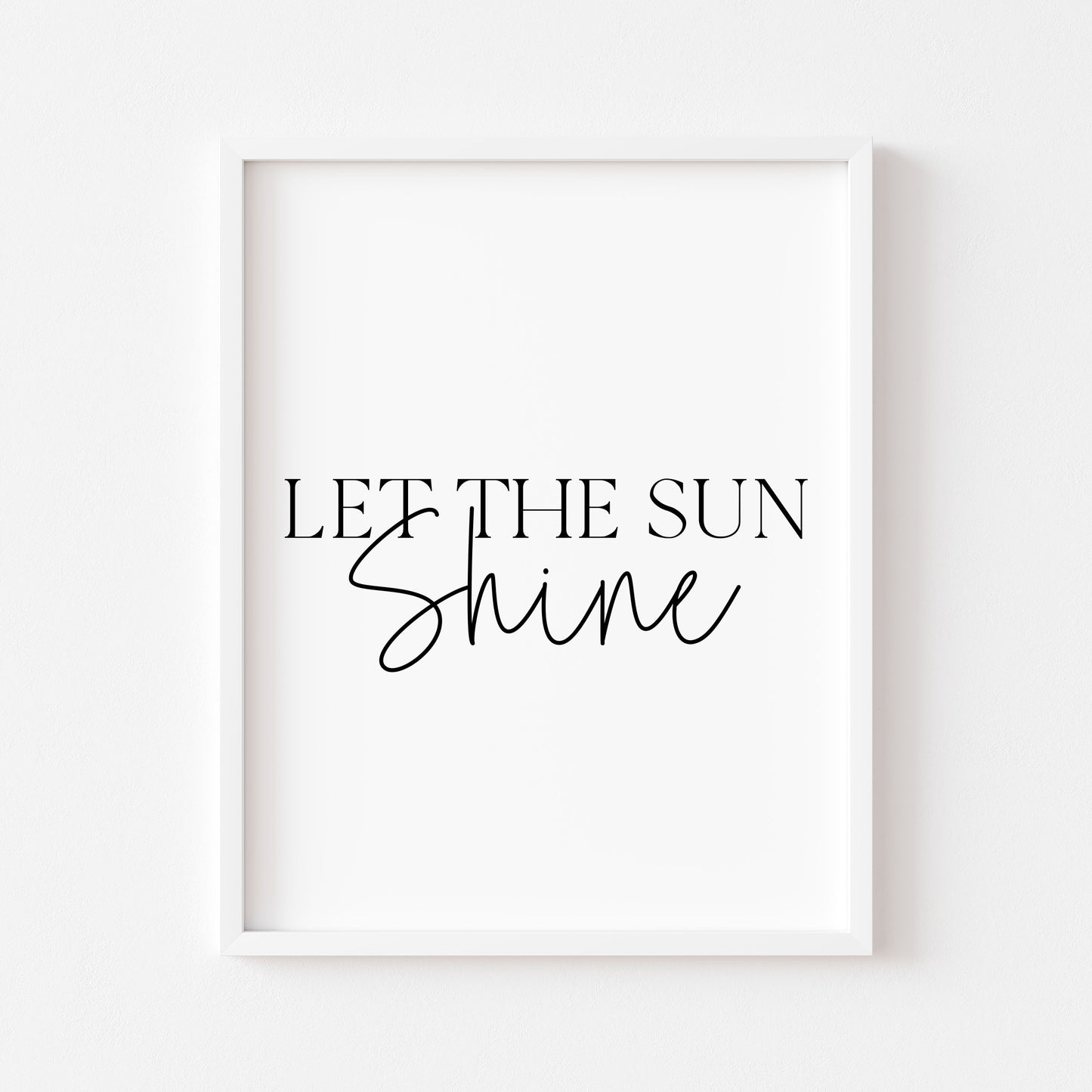 Let The Sun Shine summer print Minimalist Quote seasonal home Wall Art (unframed)