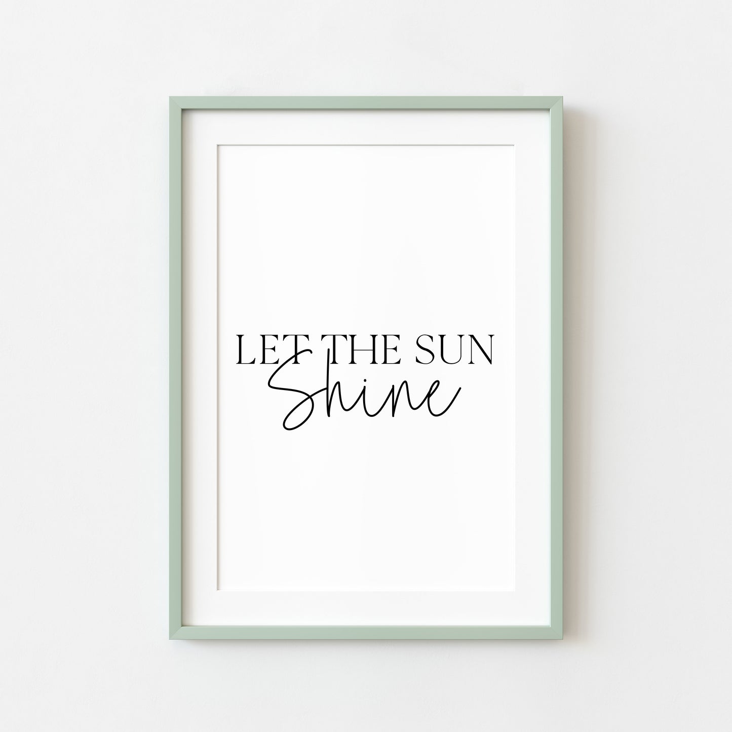 Let The Sun Shine summer print Minimalist Quote seasonal home Wall Art (unframed)