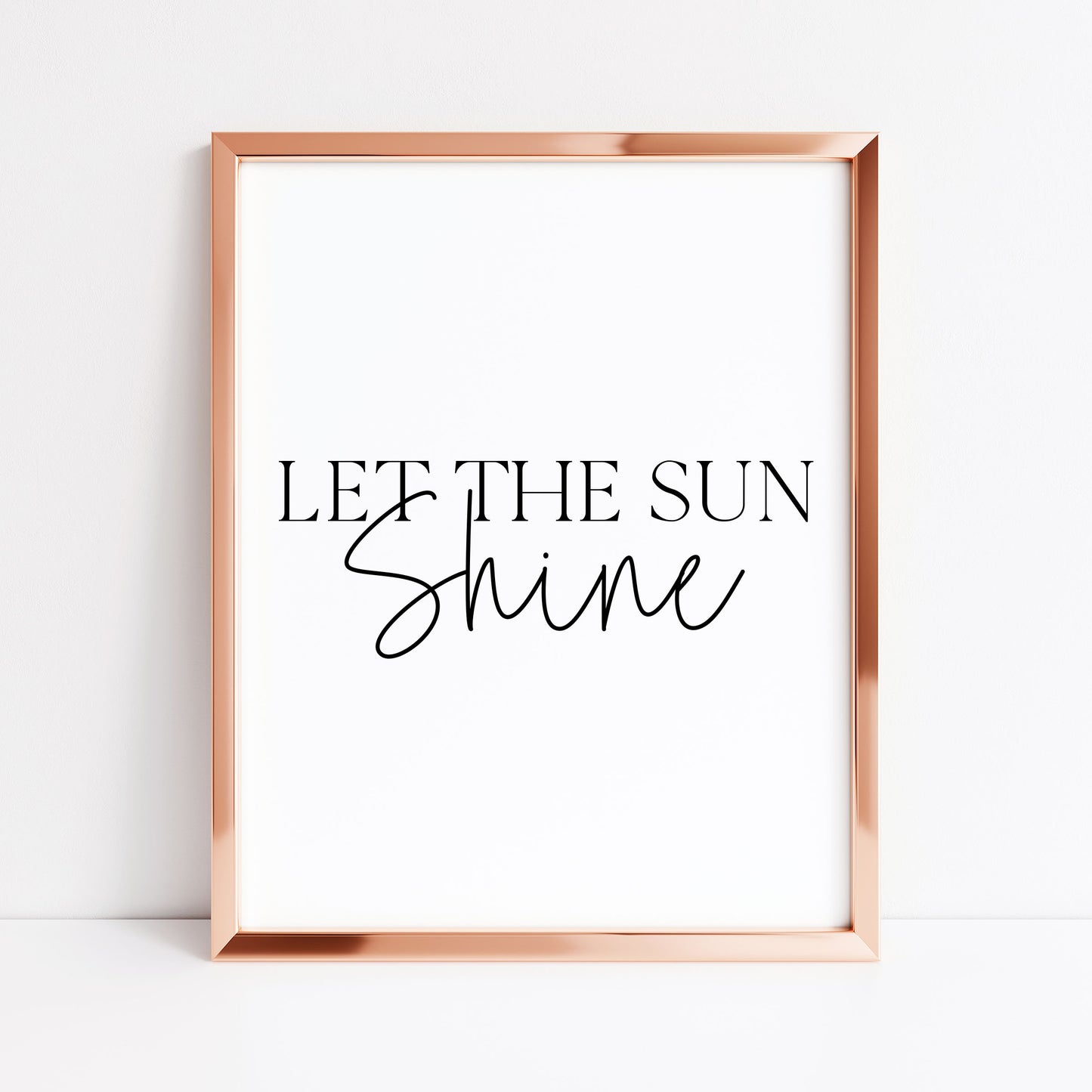 Let The Sun Shine summer print Minimalist Quote seasonal home Wall Art (unframed)