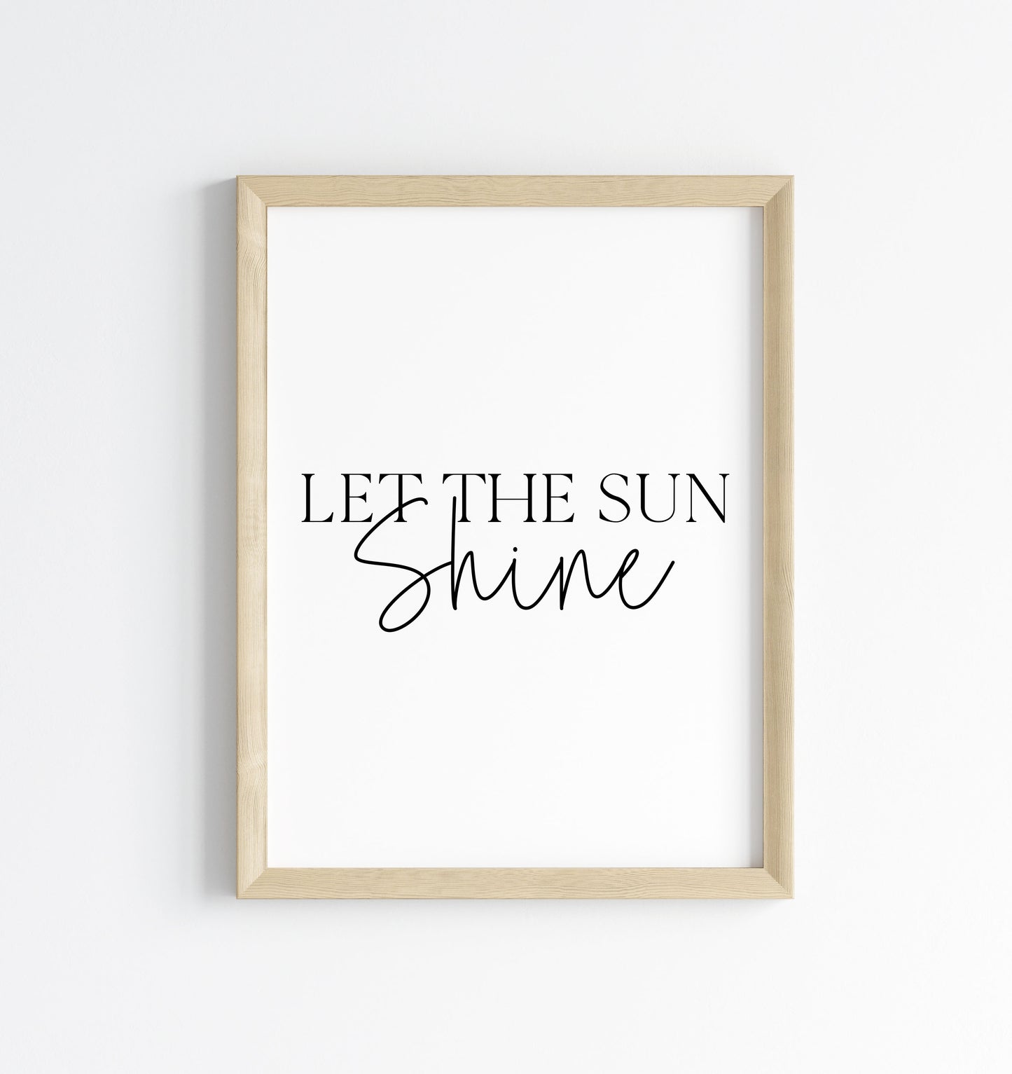 Let The Sun Shine summer print Minimalist Quote seasonal home Wall Art (unframed)