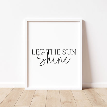Let The Sun Shine summer print Minimalist Quote seasonal home Wall Art (unframed)