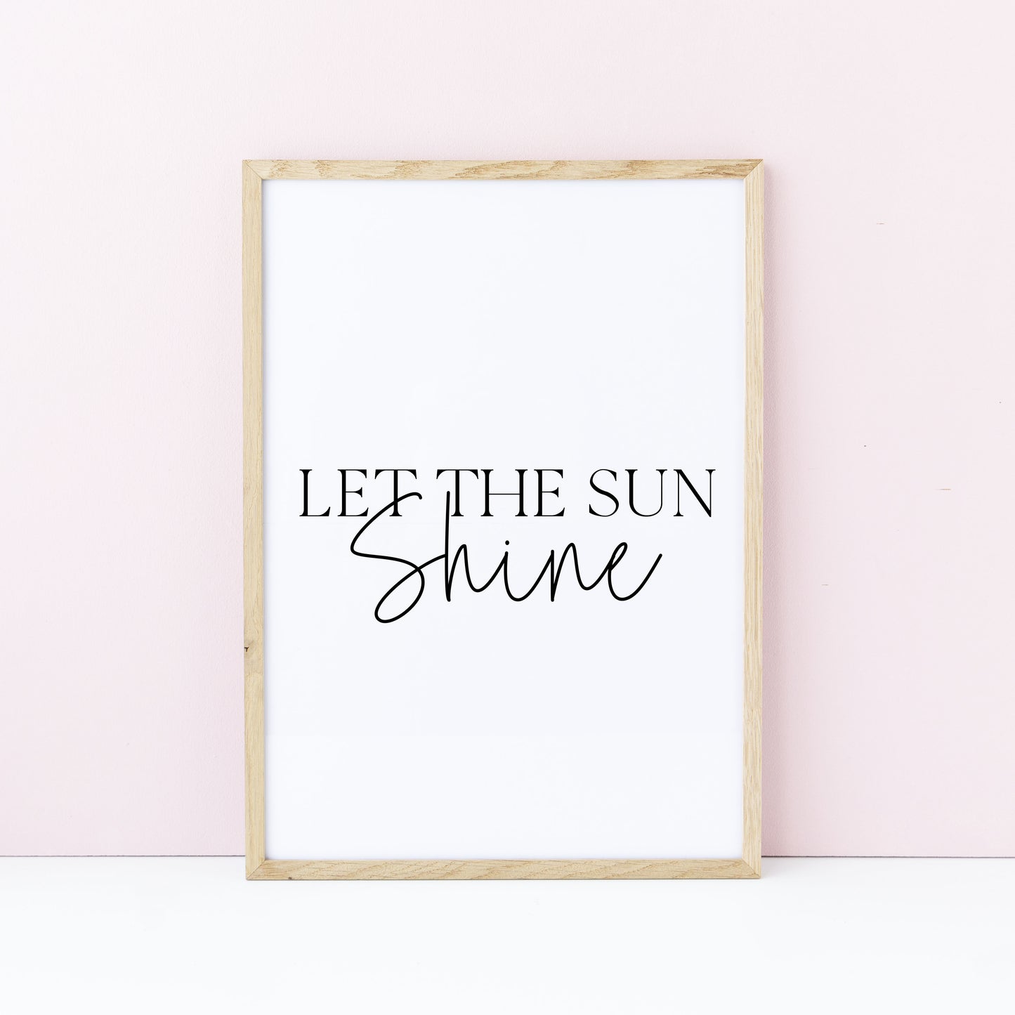 Let The Sun Shine summer print Minimalist Quote seasonal home Wall Art (unframed)