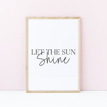 Let The Sun Shine summer print Minimalist Quote seasonal home Wall Art (unframed)