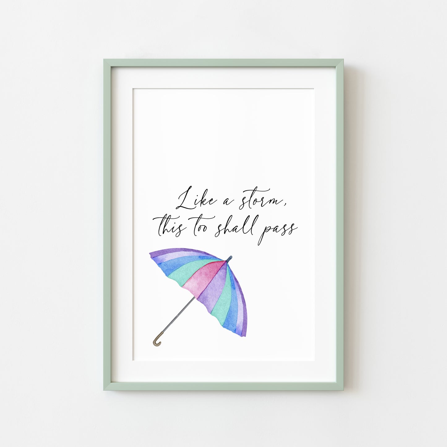 Like a storm this too shall pass inspirational motivating, gift for a friend, bedroom motivational home unframed wall art poster print