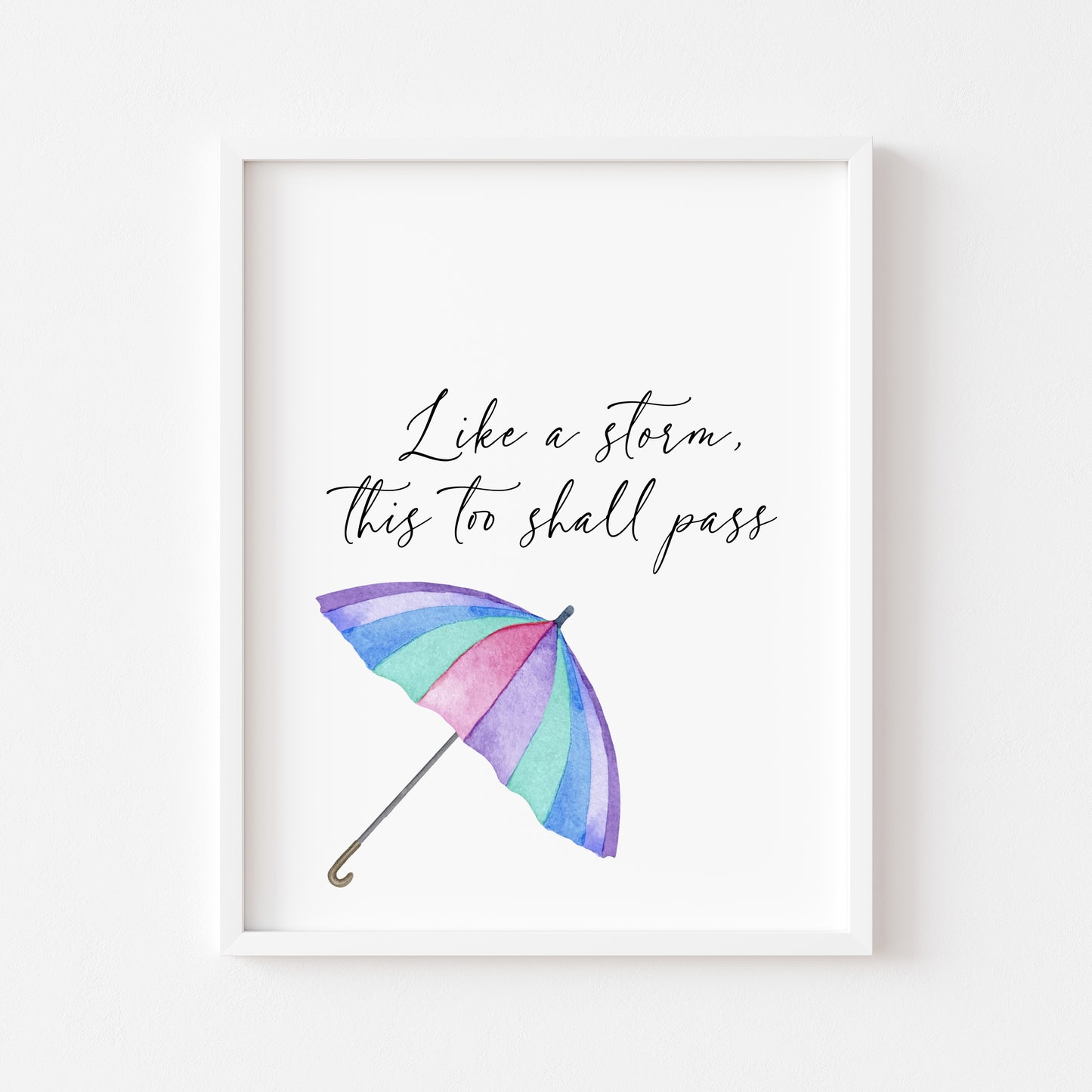 Like a storm this too shall pass inspirational motivating, gift for a friend, bedroom motivational home unframed wall art poster print