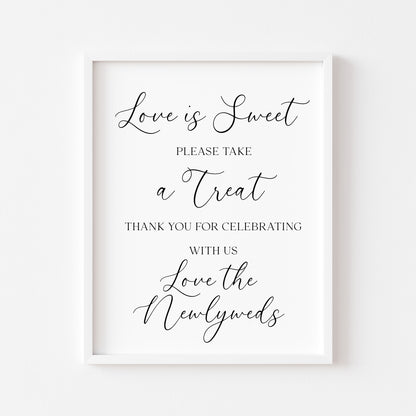Wedding love is sweet take a treat unframed wall art poster print