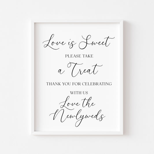 Wedding love is sweet take a treat unframed wall art poster print