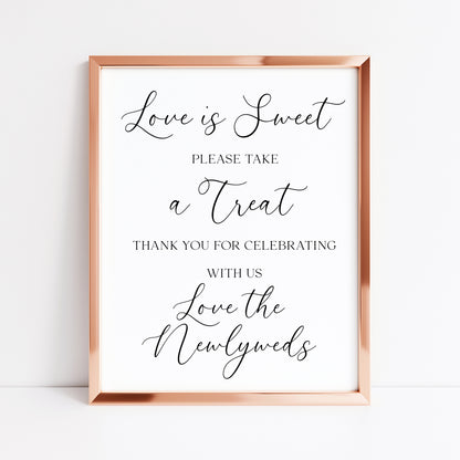 Wedding love is sweet take a treat unframed wall art poster print