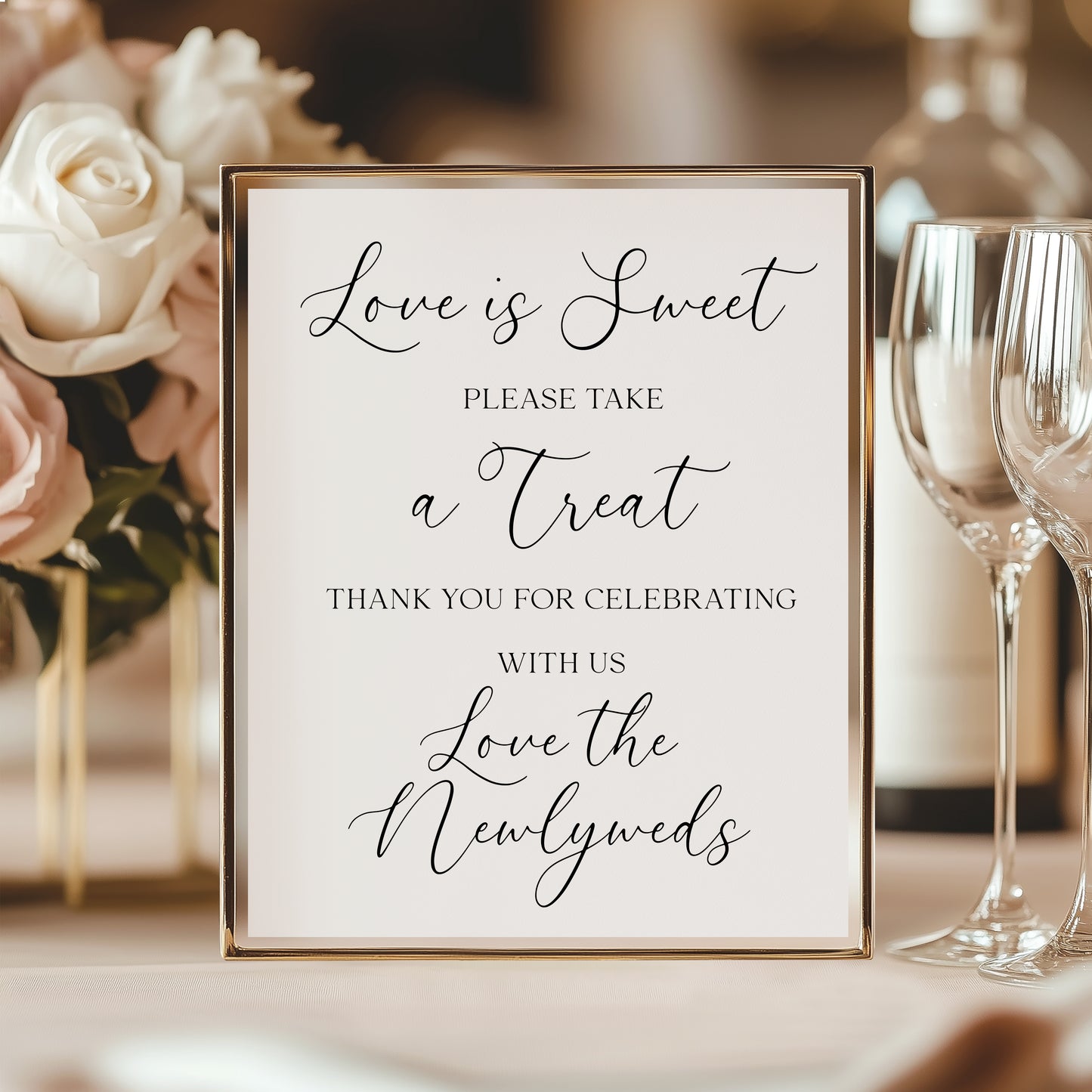 Wedding love is sweet take a treat unframed wall art poster print