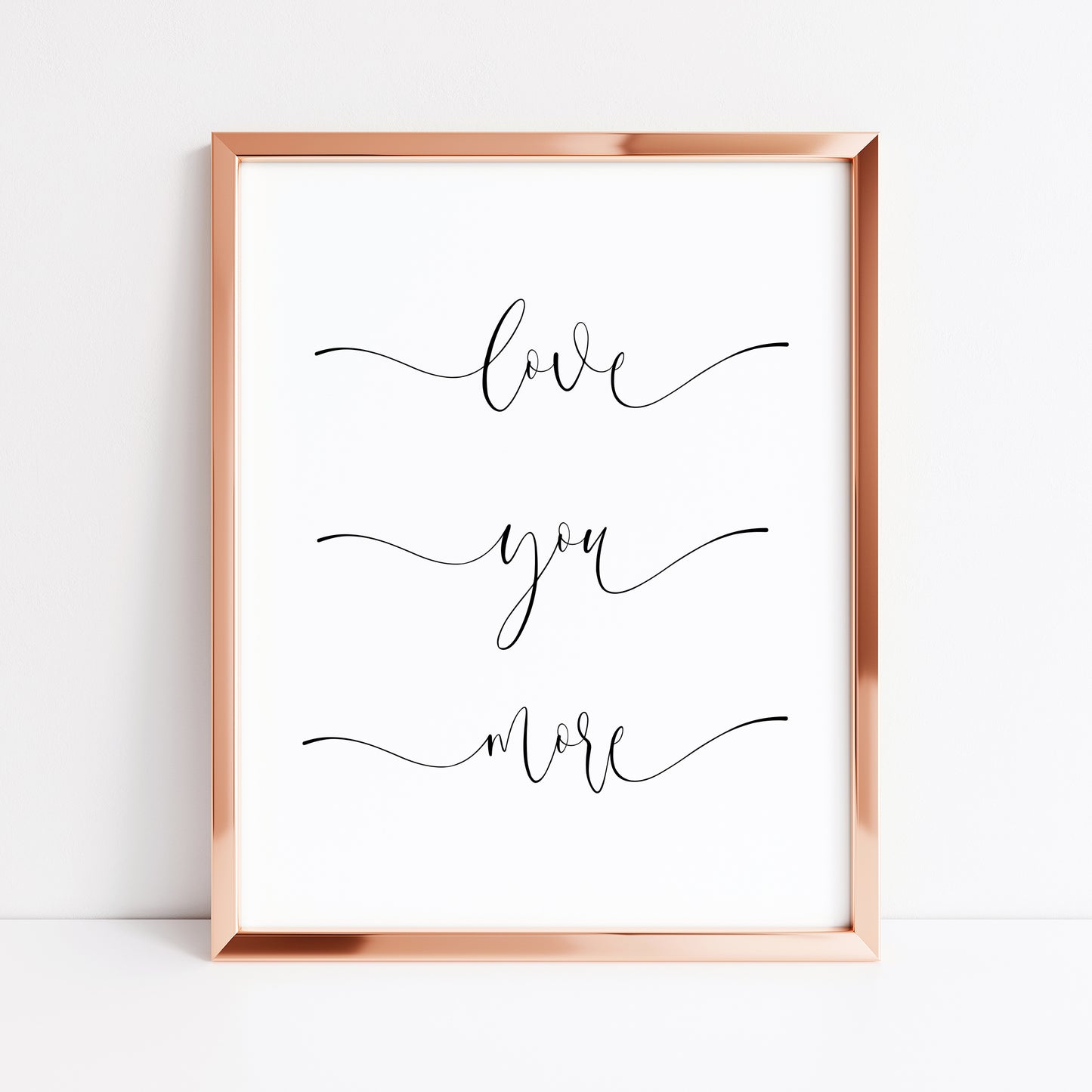 Love you more script bedroom home couples love quote unframed wall art poster print