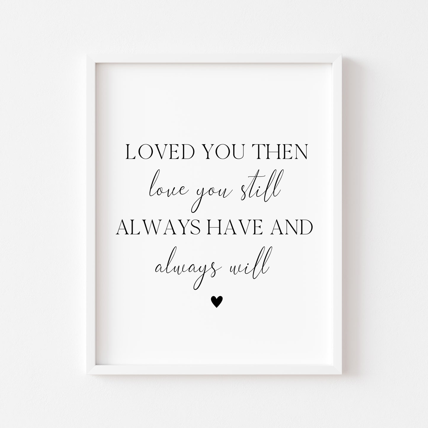 Loved you then love you still always have and always will bedroom home love quote unframed wall art poster print