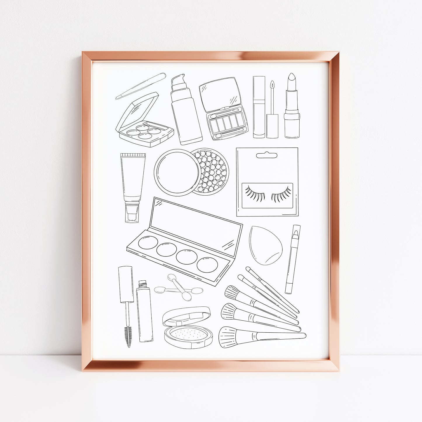 Make up Line Art Print Minimalist bedroom bathroom Decor unframed wall art poster