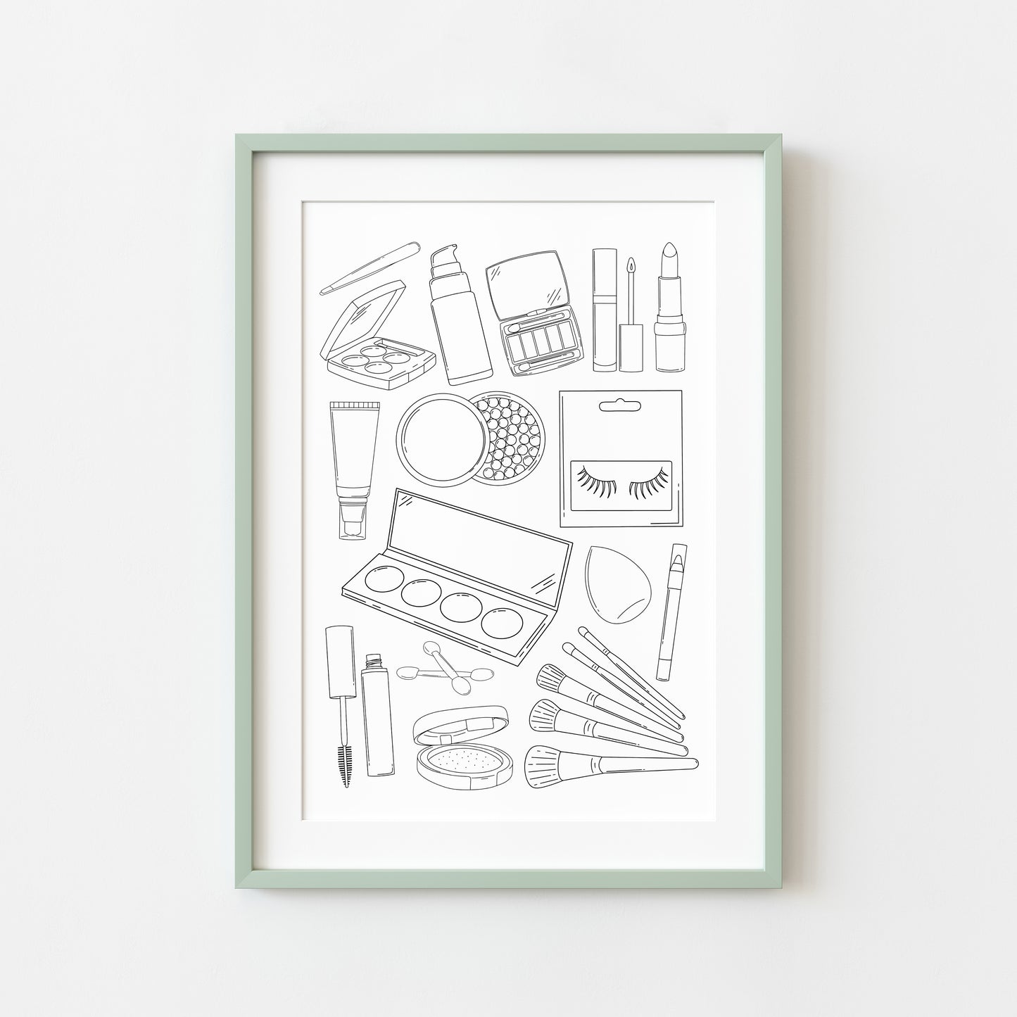 Make up Line Art Print Minimalist bedroom bathroom Decor unframed wall art poster