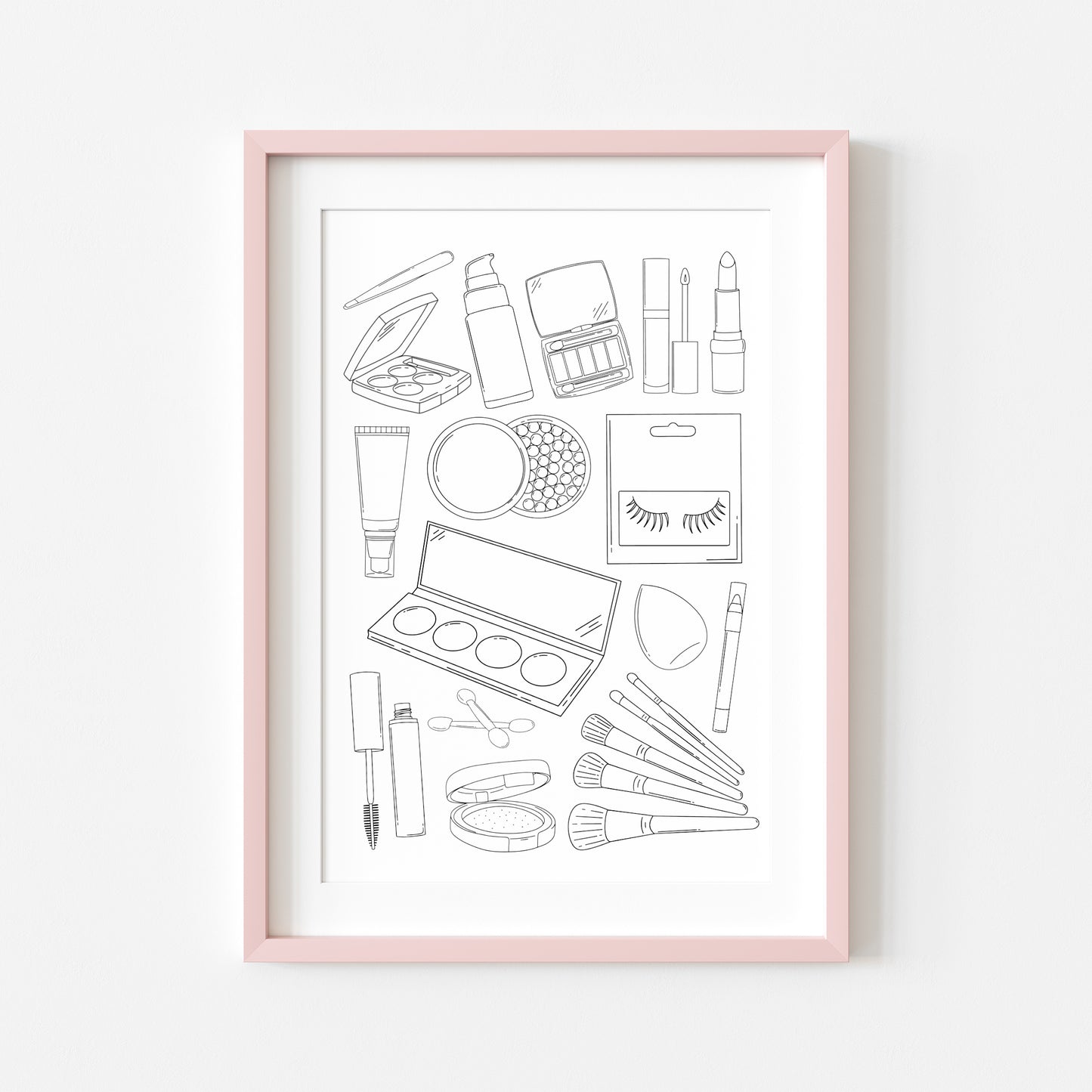 Make up Line Art Print Minimalist bedroom bathroom Decor unframed wall art poster