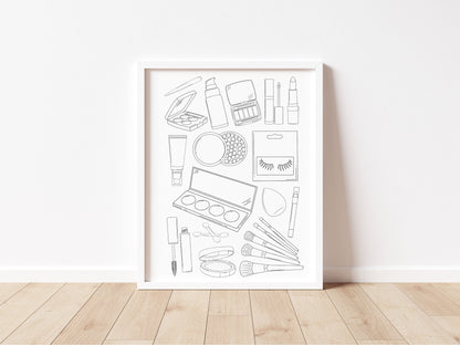 Make up Line Art Print Minimalist bedroom bathroom Decor unframed wall art poster