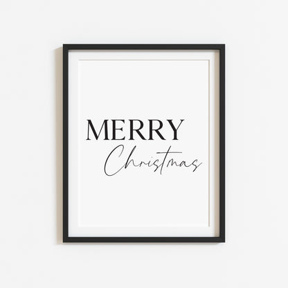Christmas art print Merry Xmas seasonal unframed wall art poster