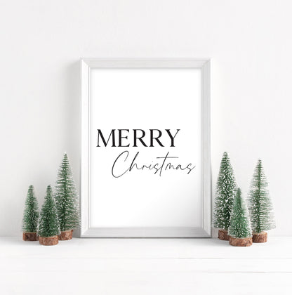 Christmas art print Merry Xmas seasonal unframed wall art poster