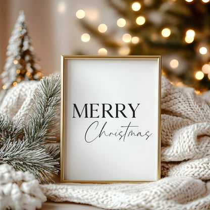 Christmas art print Merry Xmas seasonal unframed wall art poster