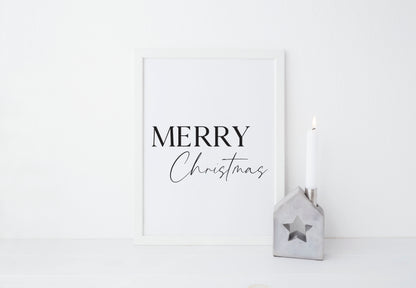 Christmas art print Merry Xmas seasonal unframed wall art poster