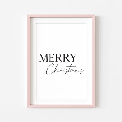 Christmas art print Merry Xmas seasonal unframed wall art poster