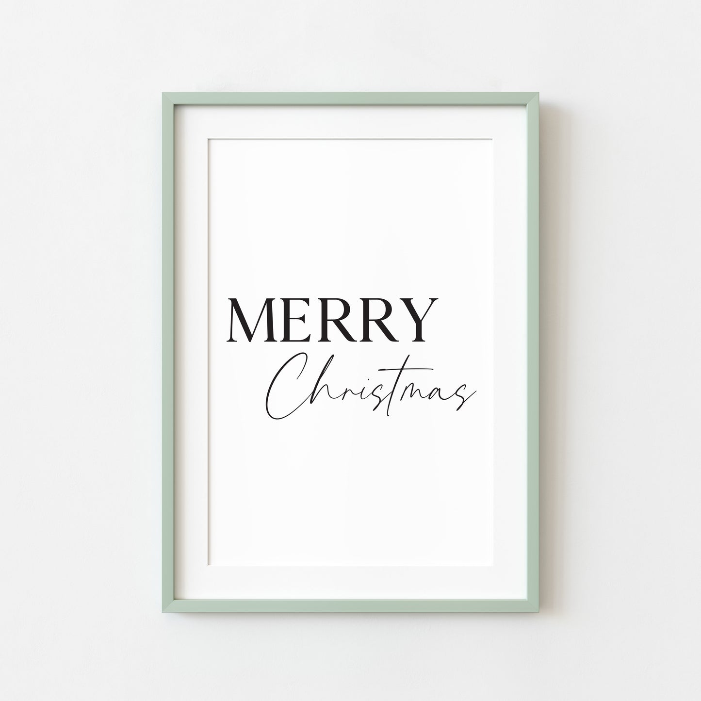 Christmas art print Merry Xmas seasonal unframed wall art poster