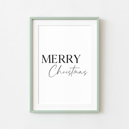Christmas art print Merry Xmas seasonal unframed wall art poster
