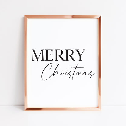 Christmas art print Merry Xmas seasonal unframed wall art poster